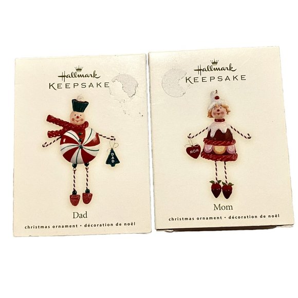 Hallmark Keepsake Ornaments 2008 Bundle Candy Mom And Candy Dad With Boxes - Picture 1 of 7